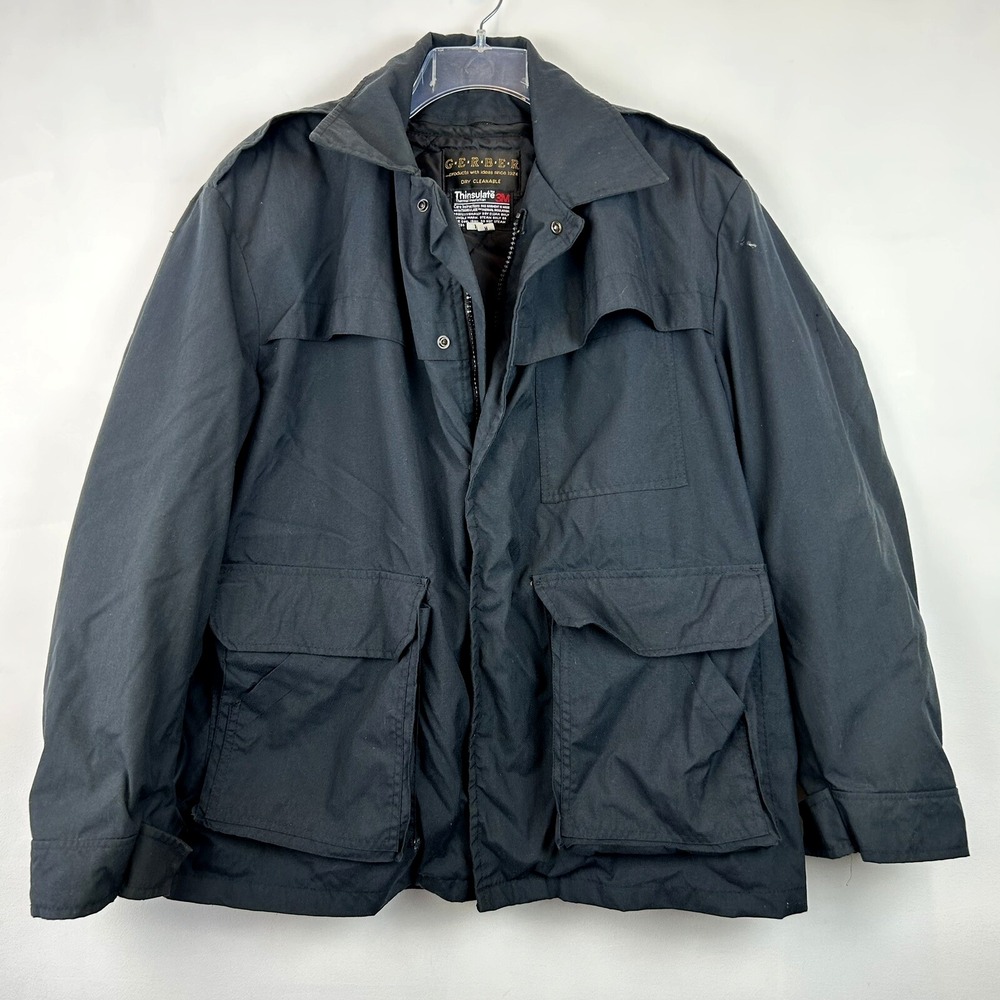 Ski Coat Mens Large Barn Parka Jacket Navy Chore Zip Out Lining Heavy Warm